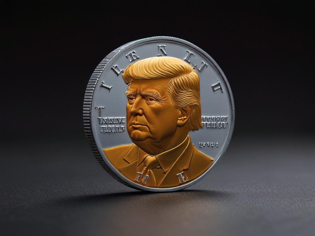 tump's face on the coin